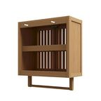 Meuble de salle de bain mural en bambou pour rangement de toilettes