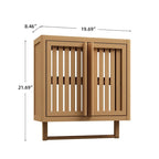 Meuble de salle de bain mural en bambou pour rangement de toilettes