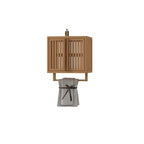 Meuble de salle de bain mural en bambou pour rangement de toilettes