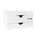 Organisateur de bureau 5 compartiments avec chargeur USB tout-en-un - Blanc