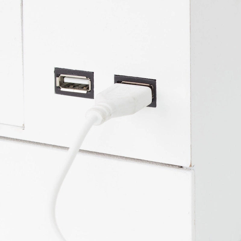 Organisateur de bureau 5 compartiments avec chargeur USB tout-en-un - Blanc