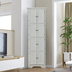 Meuble de Rangement Haut et Étroit pour Salle de Bain avec Portes et 4 Étagères pour Salon, Cuisine, Bureau, Chambre