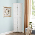 Meuble de Rangement Haut et Étroit pour Salle de Bain avec Portes et 4 Étagères pour Salon, Cuisine, Bureau, Chambre