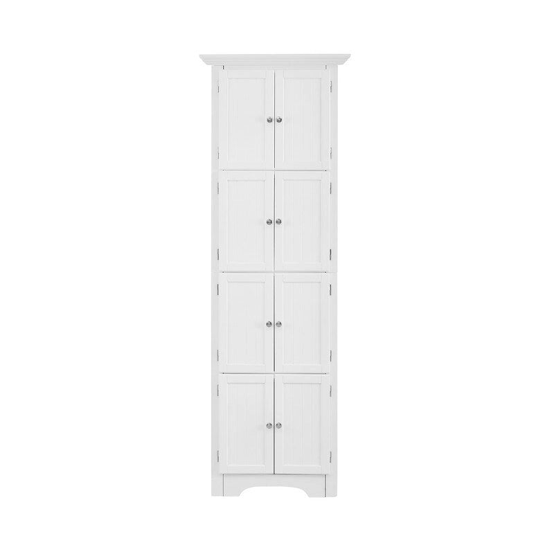 Meuble de Rangement Haut et Étroit pour Salle de Bain avec Portes et 4 Étagères pour Salon, Cuisine, Bureau, Chambre