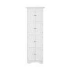 Meuble de Rangement Haut et Étroit pour Salle de Bain avec Portes et 4 Étagères pour Salon, Cuisine, Bureau, Chambre
