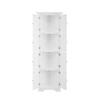 Meuble de Rangement Haut et Étroit pour Salle de Bain avec Portes et 4 Étagères pour Salon, Cuisine, Bureau, Chambre