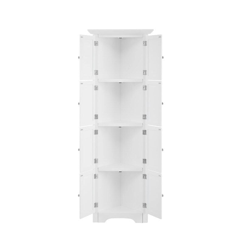 Meuble de Rangement Haut et Étroit pour Salle de Bain avec Portes et 4 Étagères pour Salon, Cuisine, Bureau, Chambre