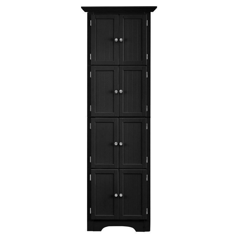 Meuble de Rangement Haut et Étroit pour Salle de Bain avec Portes et 4 Étagères pour Salon, Cuisine, Bureau, Chambre