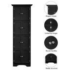 Meuble de Rangement Haut et Étroit pour Salle de Bain avec Portes et 4 Étagères pour Salon, Cuisine, Bureau, Chambre