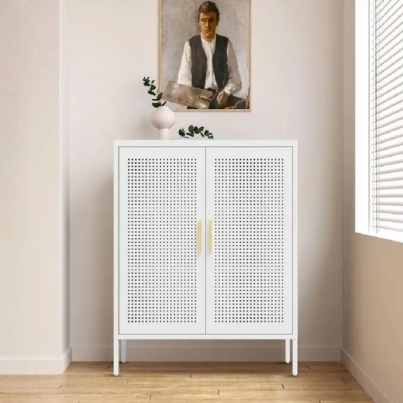 Armoire de rangement de garage en acier verrouillable avec 2 portes et 2 étagères réglables