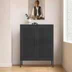Armoire de rangement de garage en acier verrouillable avec 2 portes et 2 étagères réglables