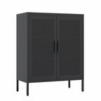 Armoire de rangement de garage en acier verrouillable avec 2 portes et 2 étagères réglables