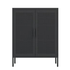 Armoire de rangement de garage en acier verrouillable avec 2 portes et 2 étagères réglables