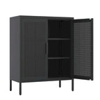 Armoire de rangement de garage en acier verrouillable avec 2 portes et 2 étagères réglables