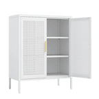 Armoire de rangement de garage en acier verrouillable avec 2 portes et 2 étagères réglables