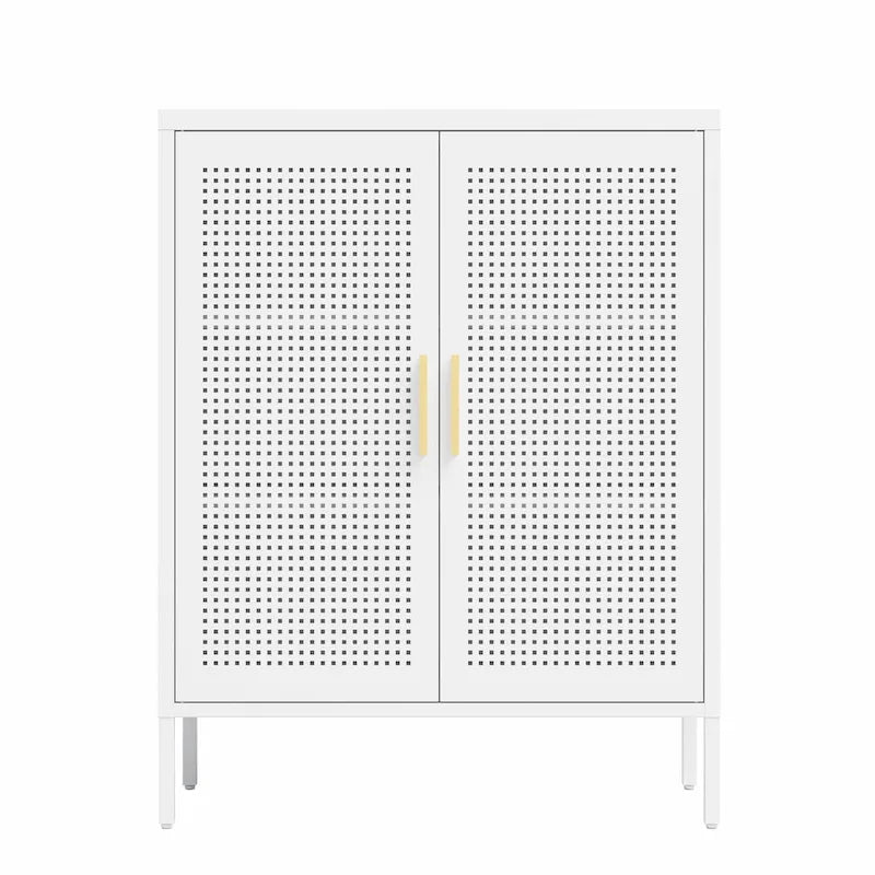 Armoire de rangement de garage en acier verrouillable avec 2 portes et 2 étagères réglables
