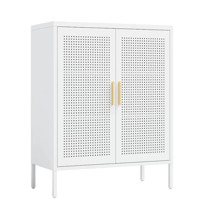 Armoire de rangement de garage en acier verrouillable avec 2 portes et 2 étagères réglables