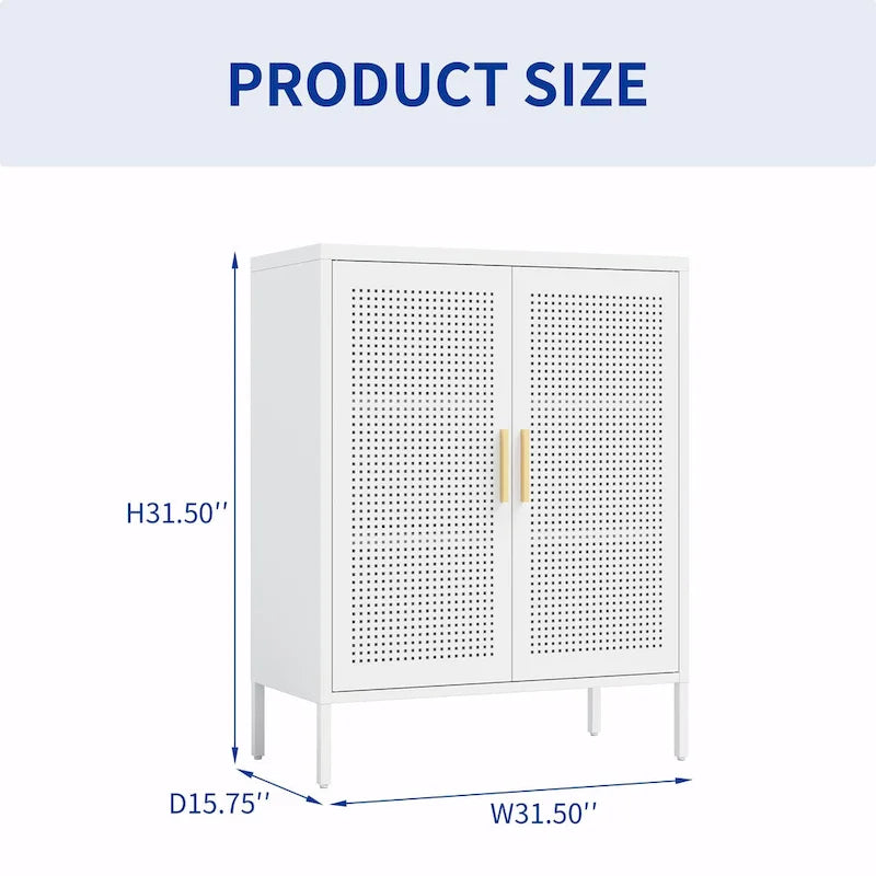 Armoire de rangement de garage en acier verrouillable avec 2 portes et 2 étagères réglables