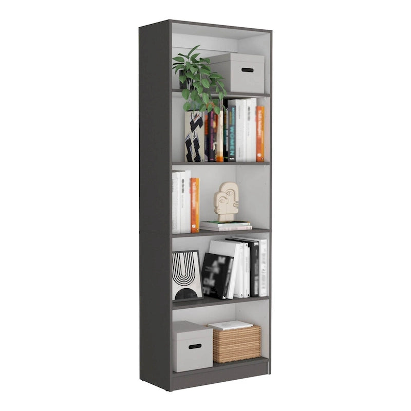 Bibliothèque à double armoire 5 étagères de 74 po de largeur – Ensemble de 3