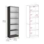 Bibliothèque à double armoire 5 étagères de 74 po de largeur – Ensemble de 3