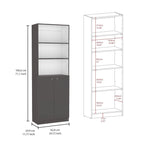 Bibliothèque à double armoire 5 étagères de 74 po de largeur – Ensemble de 3
