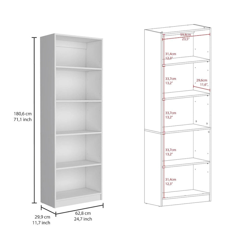 Bibliothèque à double armoire 5 étagères de 74 po de largeur – Ensemble de 3