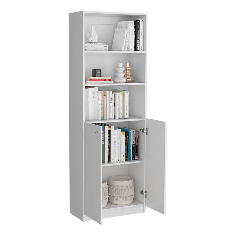 Bibliothèque à double armoire 5 étagères de 74 po de largeur – Ensemble de 3