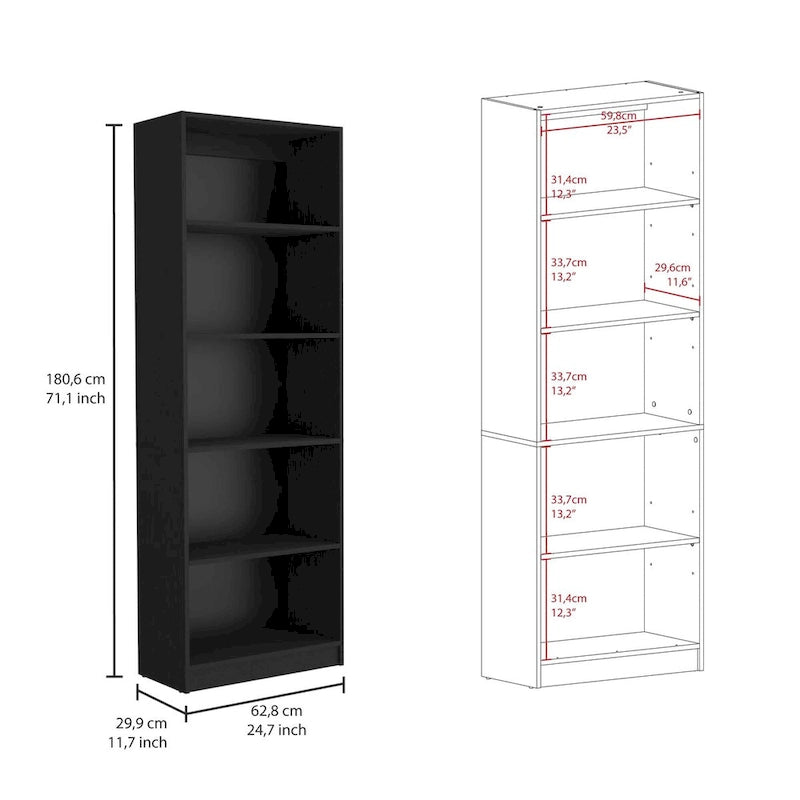 Bibliothèque à double armoire 5 étagères de 74 po de largeur – Ensemble de 3