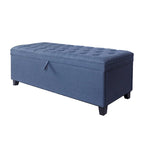 Banc de rangement ottoman extra long de 140 cm avec coffre de rangement à couvercle rabattable et assise rembourrée pour entrée et pied de lit