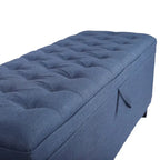 Banc de rangement ottoman extra long de 140 cm avec coffre de rangement à couvercle rabattable et assise rembourrée pour entrée et pied de lit