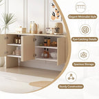 Grand buffet de 152 cm avec 4 portes, style minimaliste