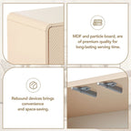 Grand buffet de 152 cm avec 4 portes, style minimaliste