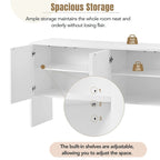 Grand buffet de 152 cm avec 4 portes, style minimaliste