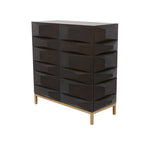 Meuble géométrique en bois avec 1 étagère et 2 ou 4 portes - Marron