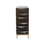Meuble géométrique en bois avec 1 étagère et 2 ou 4 portes - Marron