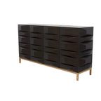 Meuble géométrique en bois avec 1 étagère et 2 ou 4 portes - Marron