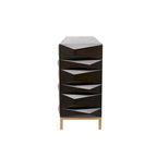 Meuble géométrique en bois avec 1 étagère et 2 ou 4 portes - Marron