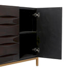 Meuble géométrique en bois avec 1 étagère et 2 ou 4 portes - Marron