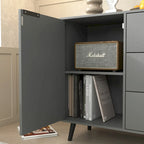 Bahut de salle à manger avec rangement, meuble bar à café en bois, armoire de 120 cm avec 3 tiroirs et 2 portes, buffet vaisselier