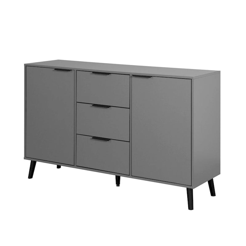 Bahut de salle à manger avec rangement, meuble bar à café en bois, armoire de 120 cm avec 3 tiroirs et 2 portes, buffet vaisselier
