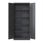Meuble de rangement de garage en métal, armoire à outils en acier avec portes et 4 étagères