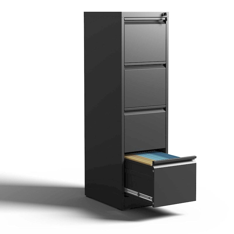Meuble de classement vertical en métal à 4 tiroirs de 38 cm de large avec serrure, pour le bureau ou la maison, format A4/Legal/Lettre