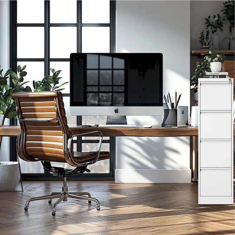 Meuble de classement vertical en métal à 4 tiroirs de 38 cm de large avec serrure, pour le bureau ou la maison, format A4/Legal/Lettre