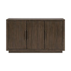 Buffet bahut de 60 po, marron et étain, 3 portes, étagères réglables