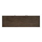 Buffet bahut de 60 po, marron et étain, 3 portes, étagères réglables