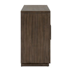 Buffet bahut de 60 po, marron et étain, 3 portes, étagères réglables