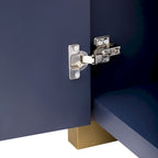 Meuble de rangement 4 portes à coins arrondis et panneaux de portes ondulés, avec étagères réglables