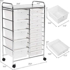 Chariot de rangement à 15 tiroirs - 14.5P x 25L x 34.5H