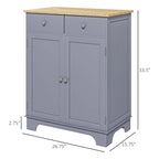 Buffet de salle à manger, Meuble de cuisine à double porte, Meuble de rangement pour bar à café avec 2 tiroirs, Étagère réglable