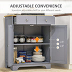 Buffet de salle à manger, Meuble de cuisine à double porte, Meuble de rangement pour bar à café avec 2 tiroirs, Étagère réglable